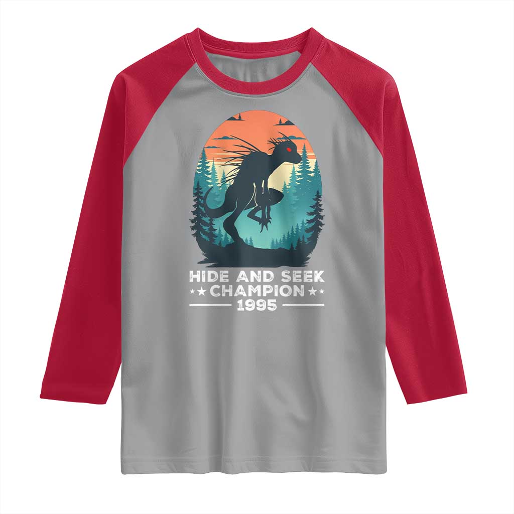 Chupacabra Raglan Shirt Gothic Humor Hide And Seek Champion Gift - Wonder Print Shop