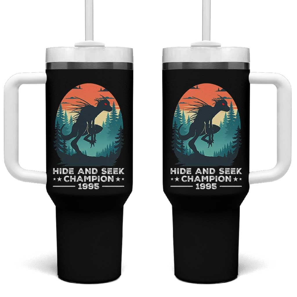 Chupacabra Tumbler With Handle Gothic Humor Hide And Seek Champion Gift