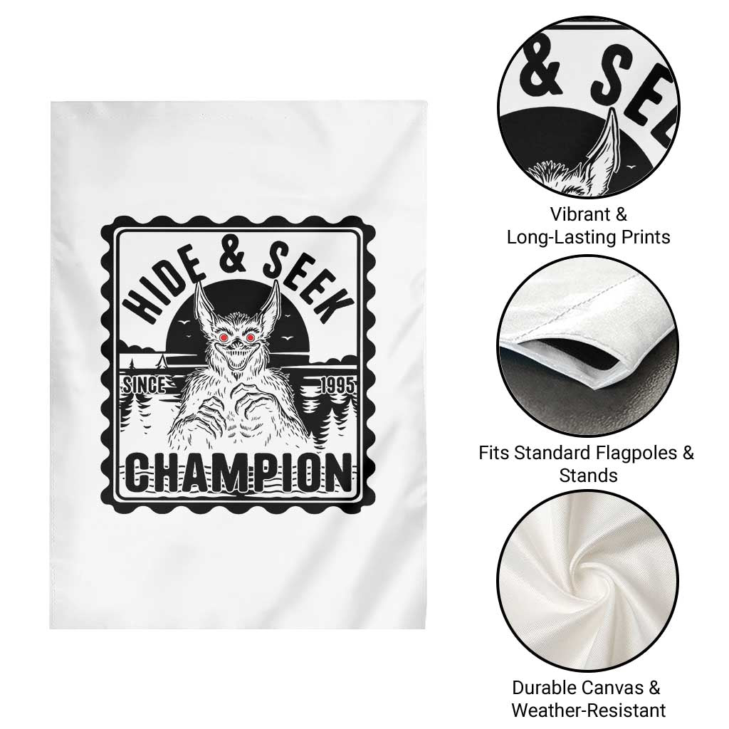 Chupacabra Hide And Seek Champion Since 1995 Garden Flag Cryptid Gift - Wonder Print Shop