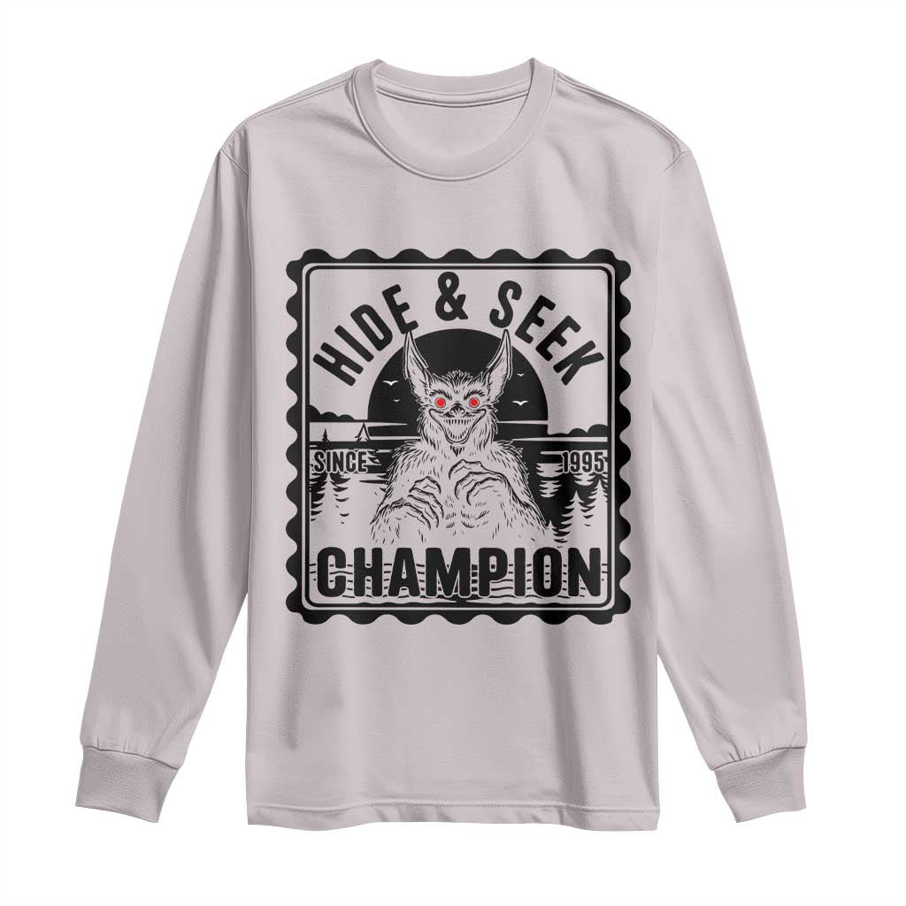 Chupacabra Hide And Seek Champion Since 1995 Long Sleeve Shirt Cryptid Gift - Wonder Print Shop