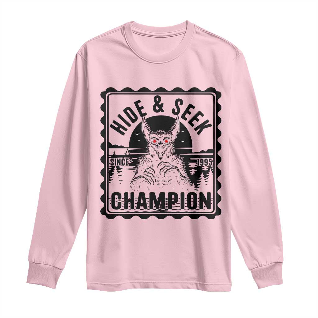 Chupacabra Hide And Seek Champion Since 1995 Long Sleeve Shirt Cryptid Gift - Wonder Print Shop