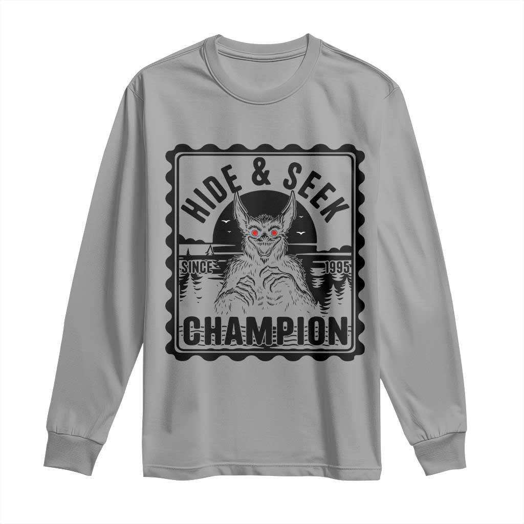 Chupacabra Hide And Seek Champion Since 1995 Long Sleeve Shirt Cryptid Gift - Wonder Print Shop