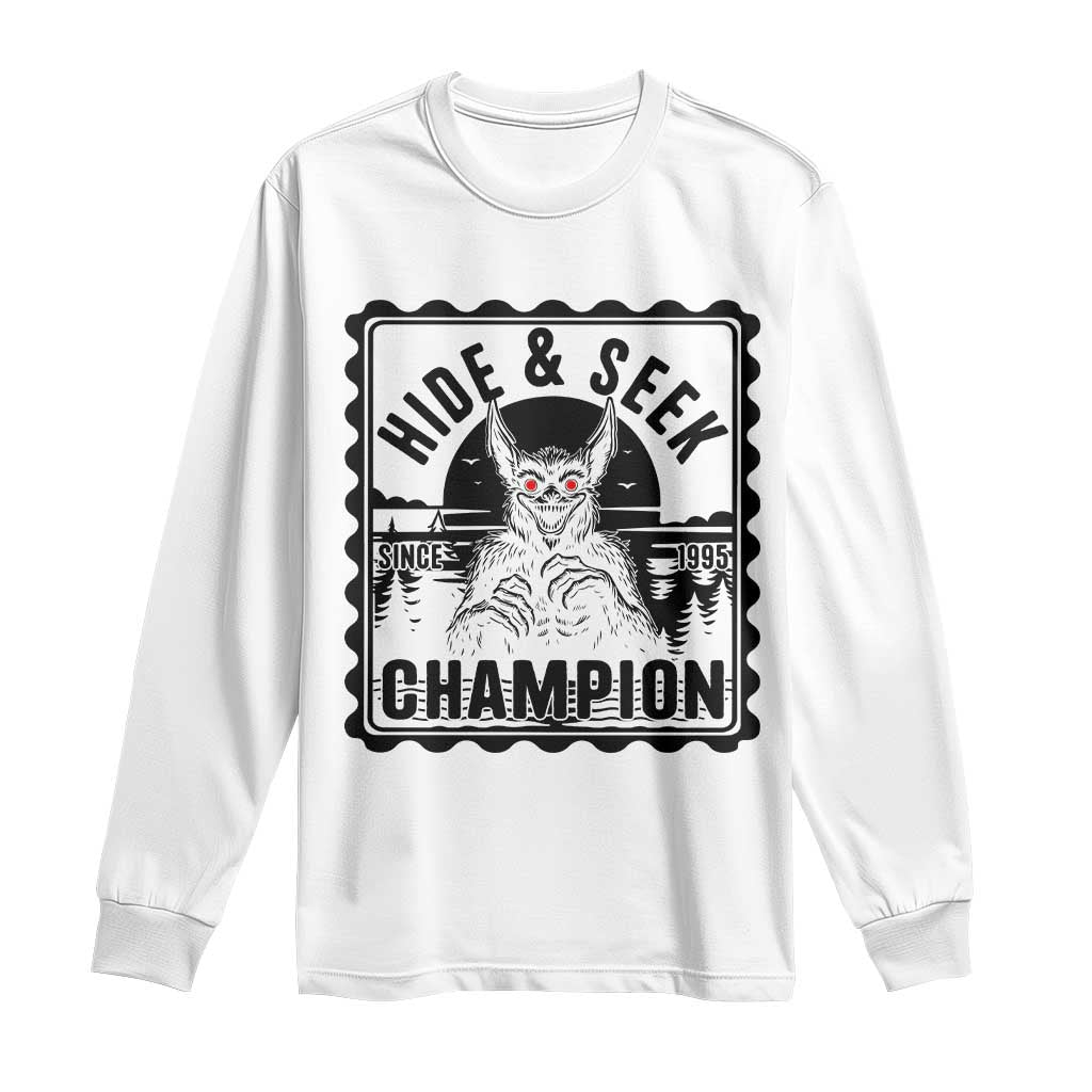 Chupacabra Hide And Seek Champion Since 1995 Long Sleeve Shirt Cryptid Gift - Wonder Print Shop