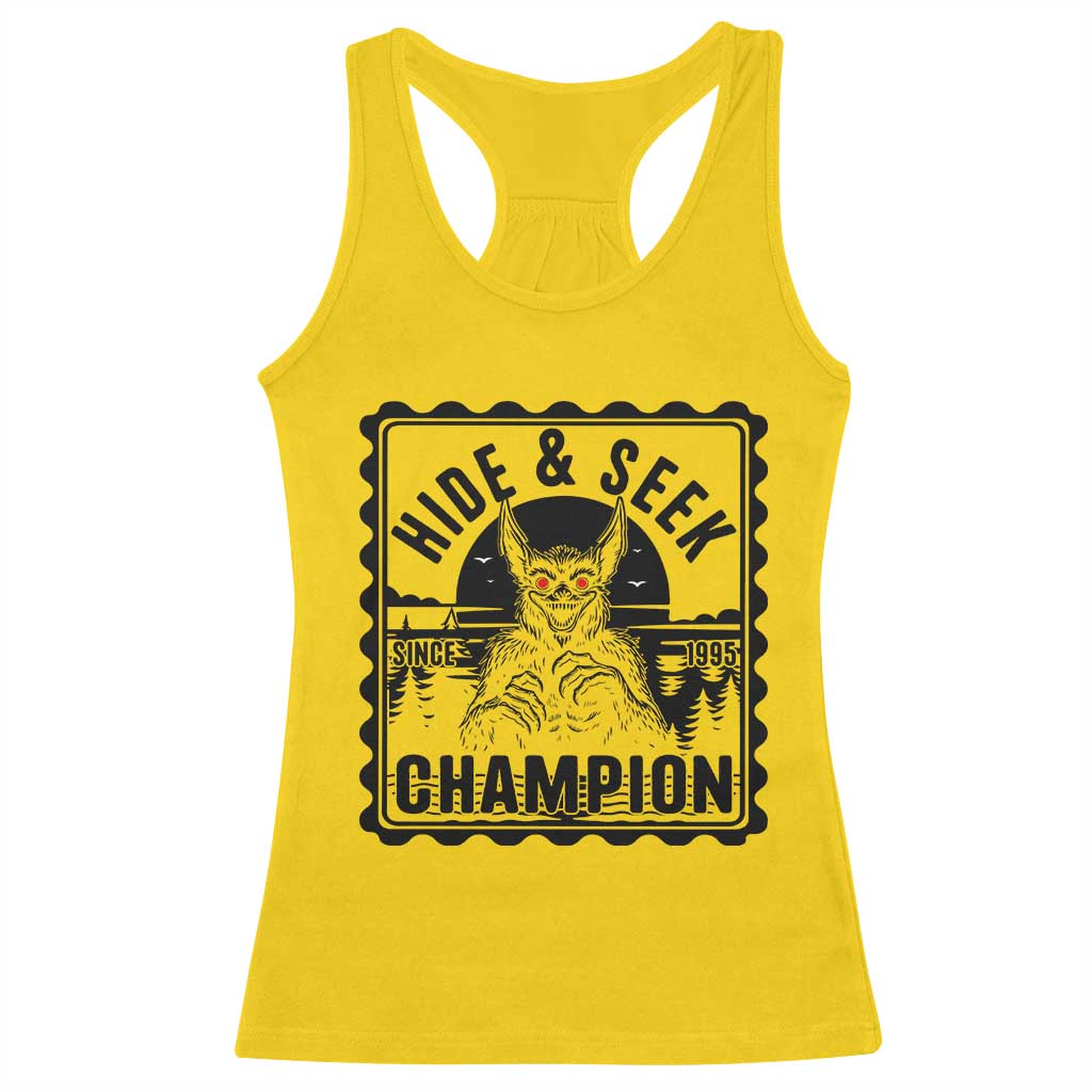 Chupacabra Hide And Seek Champion Since 1995 Racerback Tank Top Cryptid Gift - Wonder Print Shop