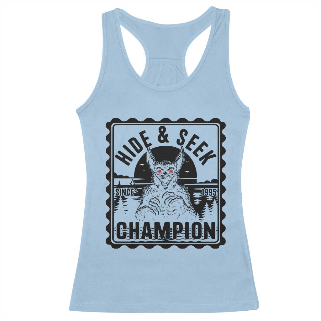 Chupacabra Hide And Seek Champion Since 1995 Racerback Tank Top Cryptid Gift - Wonder Print Shop