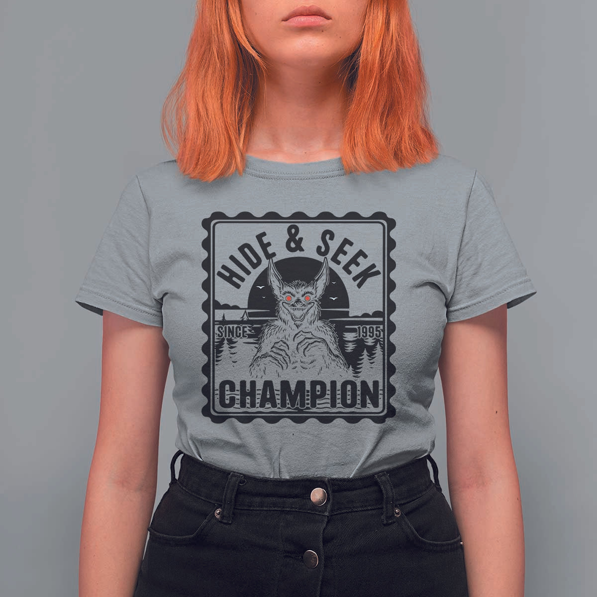 Chupacabra Hide And Seek Champion Since 1995 T Shirt For Women Cryptid Gift - Wonder Print Shop
