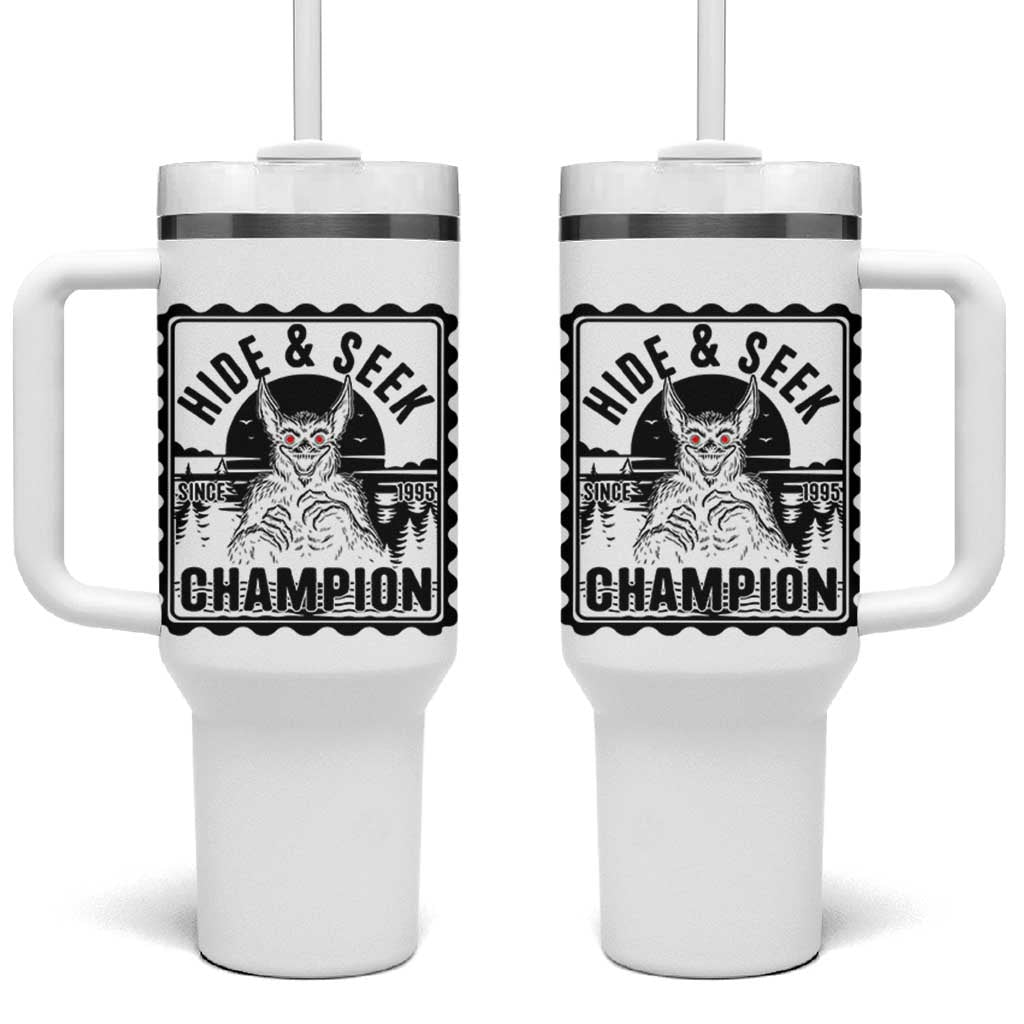 Chupacabra Hide And Seek Champion Since 1995 Tumbler With Handle Cryptid Gift