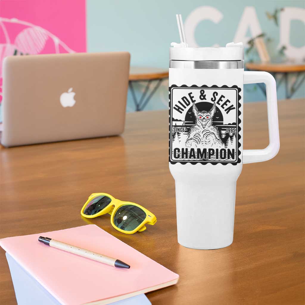 Chupacabra Hide And Seek Champion Since 1995 Tumbler With Handle Cryptid Gift