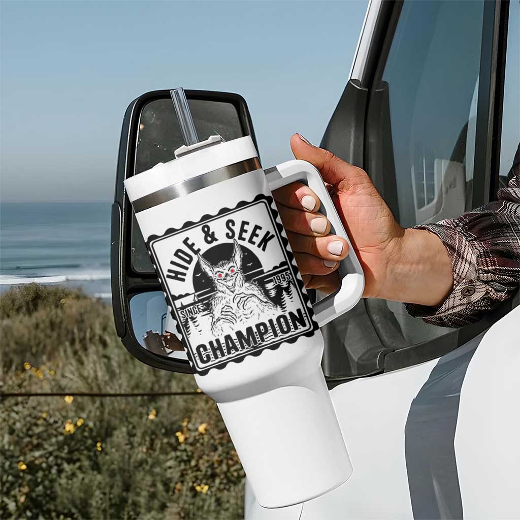 Chupacabra Hide And Seek Champion Since 1995 Tumbler With Handle Cryptid Gift