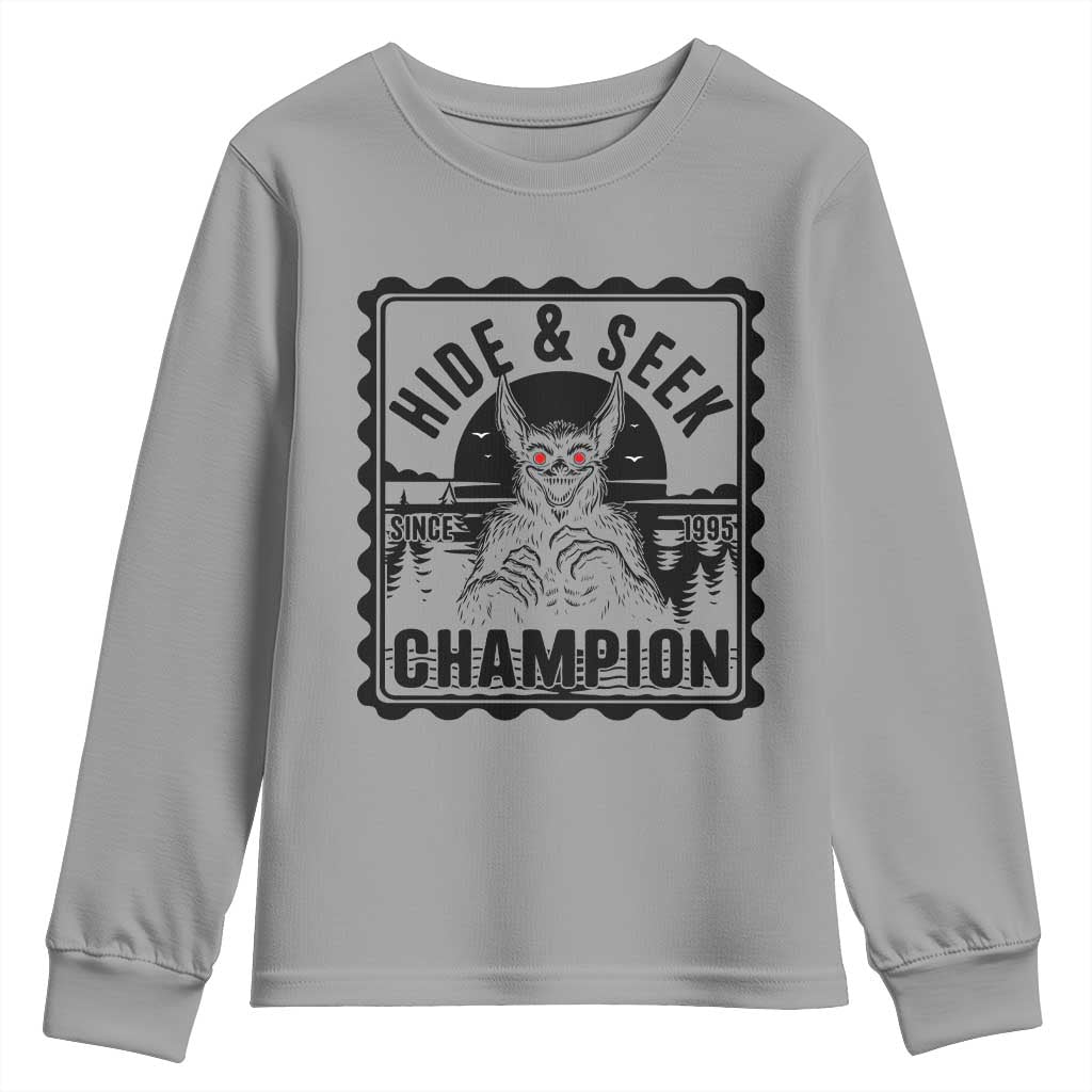 Chupacabra Hide And Seek Champion Since 1995 Youth Sweatshirt Cryptid Gift - Wonder Print Shop