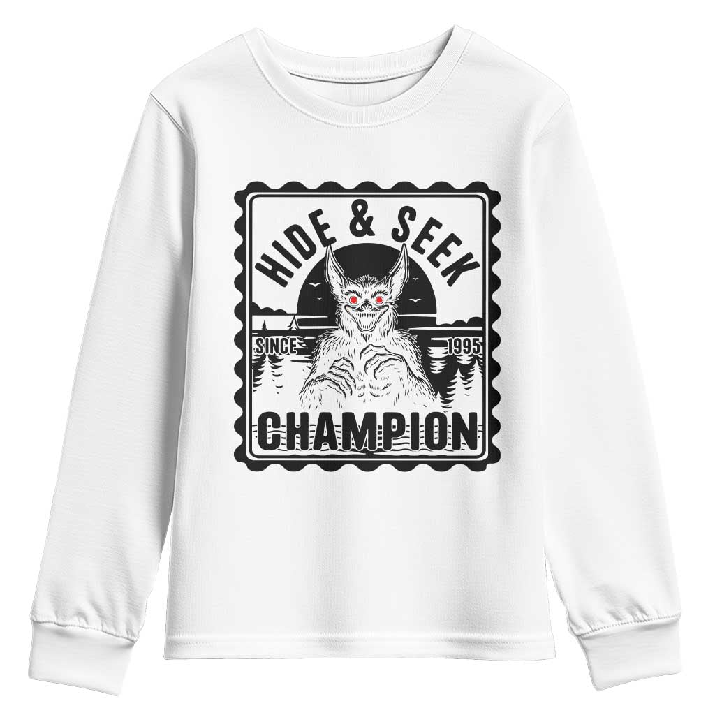 Chupacabra Hide And Seek Champion Since 1995 Youth Sweatshirt Cryptid Gift - Wonder Print Shop