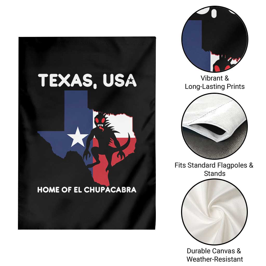 Chupacabra Texas Garden Flag Home Of El Chupacabra Gothic Horror Gift - Wonder Print Shop