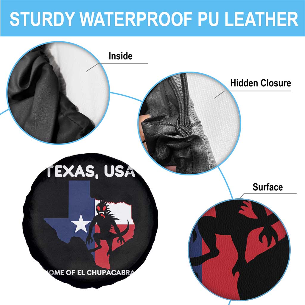 Chupacabra Texas Spare Tire Cover Home Of El Chupacabra Gothic Horror Gift - Wonder Print Shop