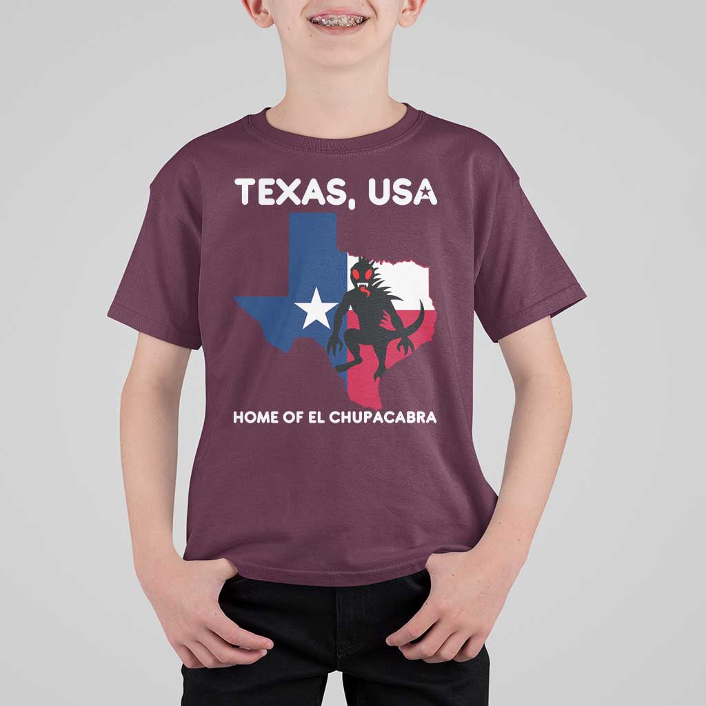 Chupacabra Texas T Shirt For Kid Home Of El Chupacabra Gothic Horror Gift - Wonder Print Shop