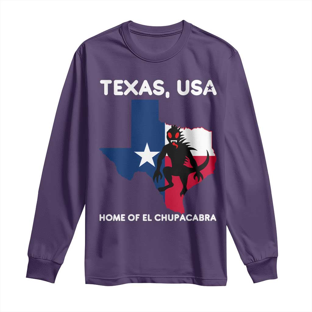 Chupacabra Texas Long Sleeve Shirt Home Of El Chupacabra Gothic Horror Gift - Wonder Print Shop