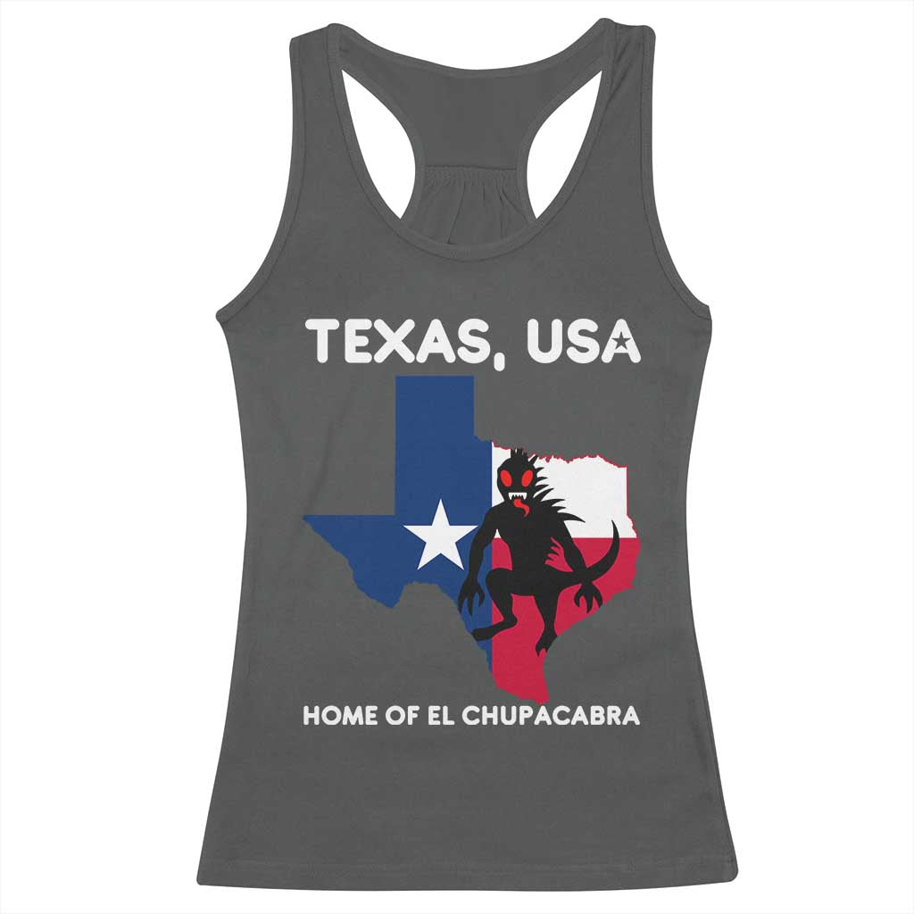 Chupacabra Texas Racerback Tank Top Home Of El Chupacabra Gothic Horror Gift - Wonder Print Shop