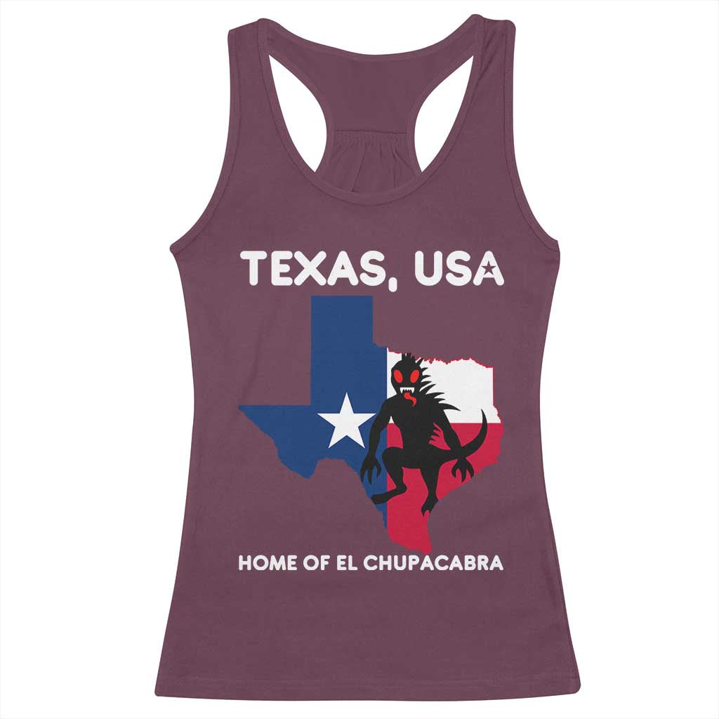 Chupacabra Texas Racerback Tank Top Home Of El Chupacabra Gothic Horror Gift - Wonder Print Shop