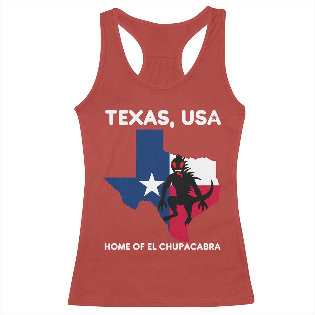 Chupacabra Texas Racerback Tank Top Home Of El Chupacabra Gothic Horror Gift - Wonder Print Shop