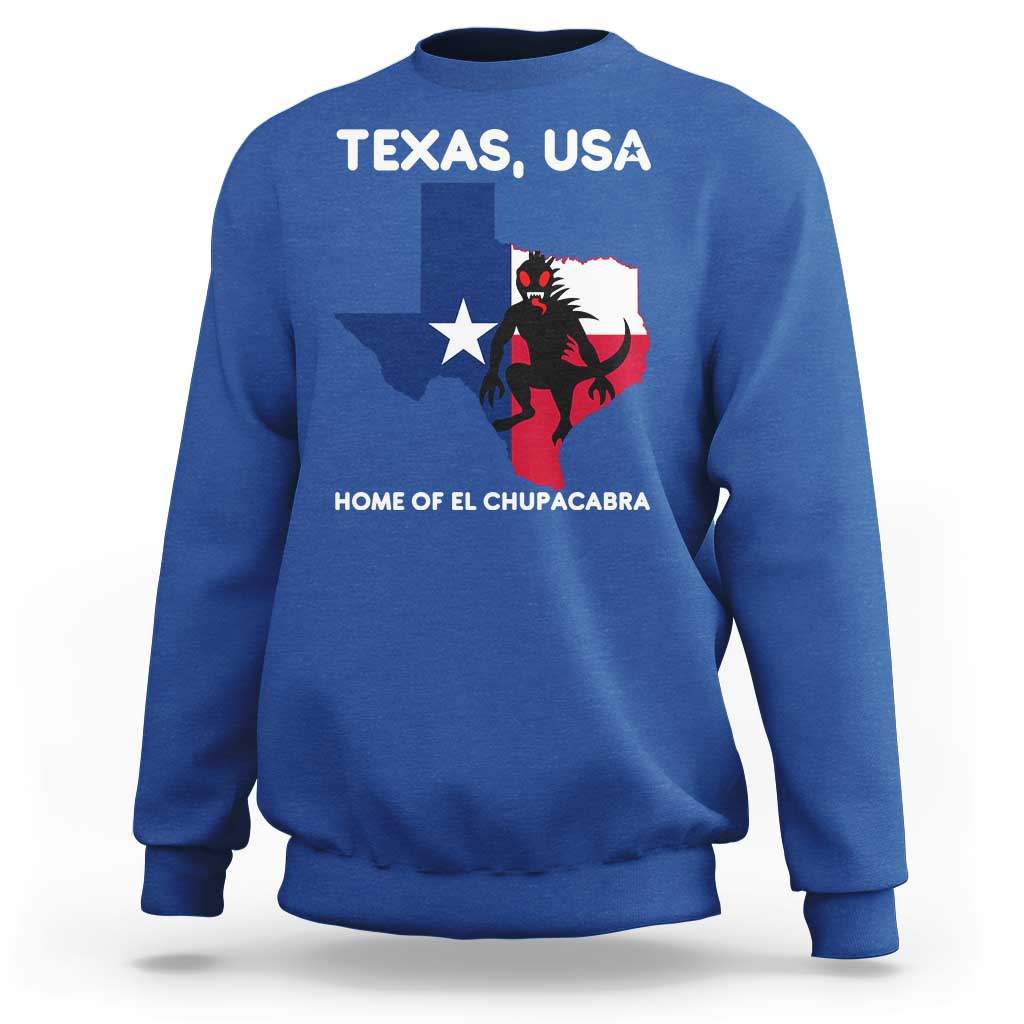 Chupacabra Texas Sweatshirt Home Of El Chupacabra Gothic Horror Gift - Wonder Print Shop