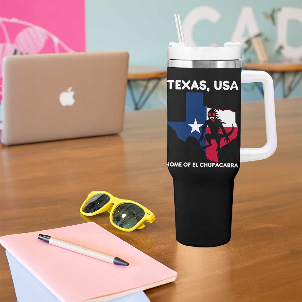 Chupacabra Texas Tumbler With Handle Home Of El Chupacabra Gothic Horror Gift
