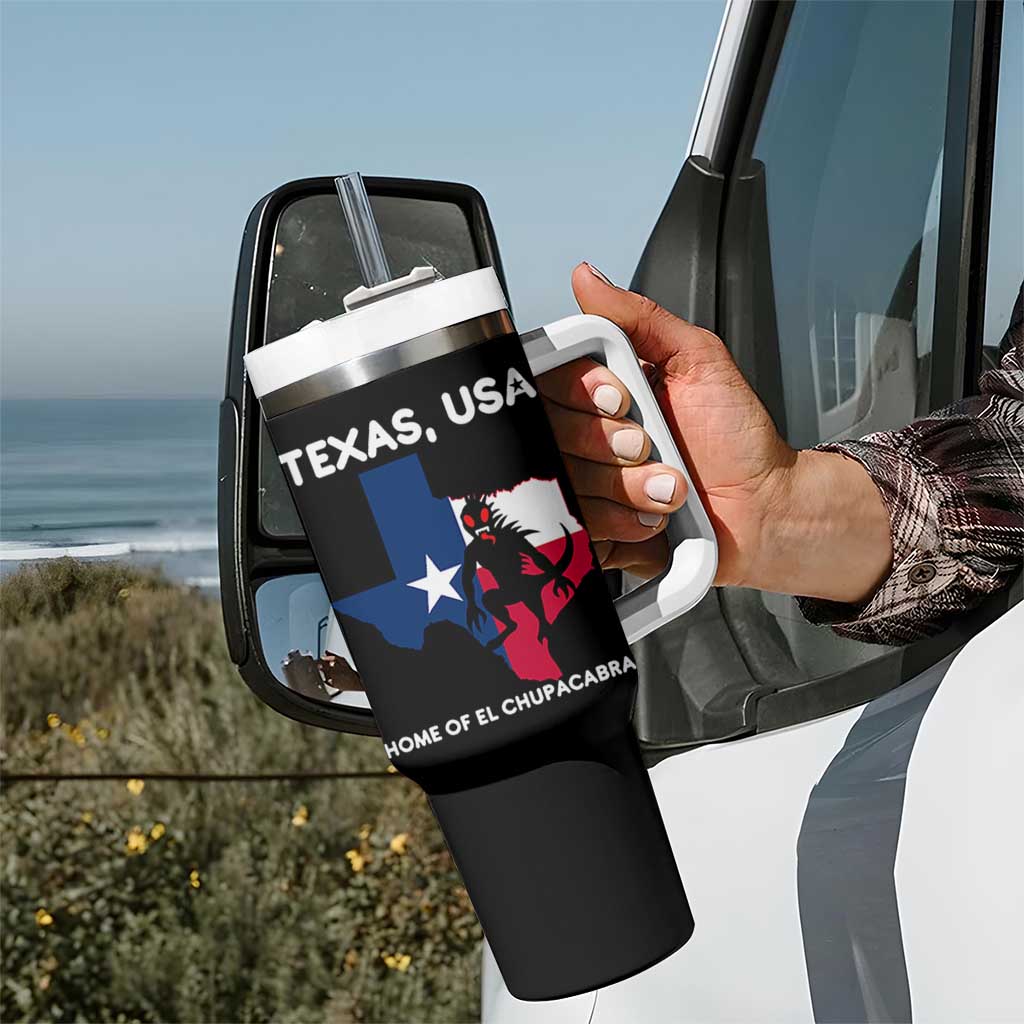Chupacabra Texas Tumbler With Handle Home Of El Chupacabra Gothic Horror Gift