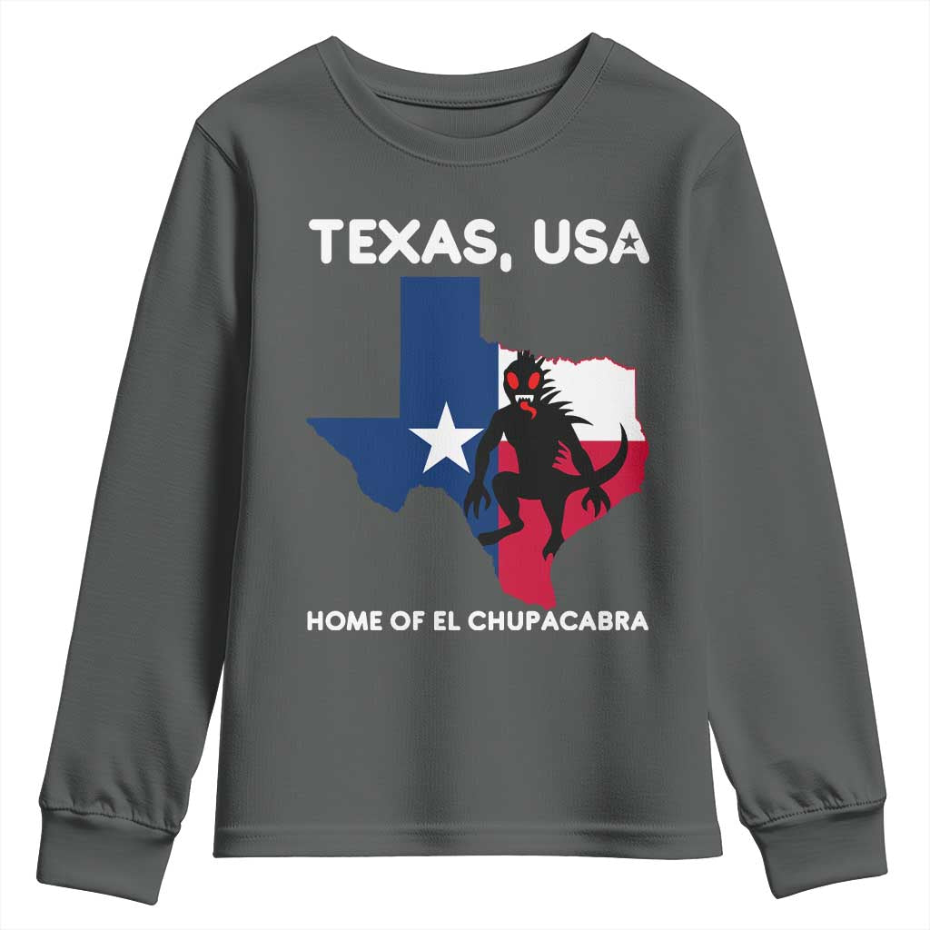 Chupacabra Texas Youth Sweatshirt Home Of El Chupacabra Gothic Horror Gift - Wonder Print Shop