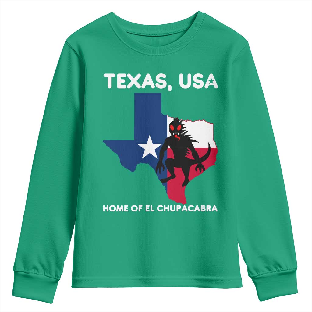 Chupacabra Texas Youth Sweatshirt Home Of El Chupacabra Gothic Horror Gift - Wonder Print Shop