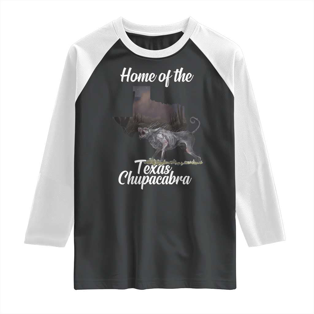 Chupacabra Raglan Shirt Home Of The Texas Gothic Folklore Gift - Wonder Print Shop