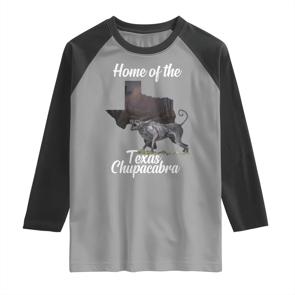 Chupacabra Raglan Shirt Home Of The Texas Gothic Folklore Gift - Wonder Print Shop
