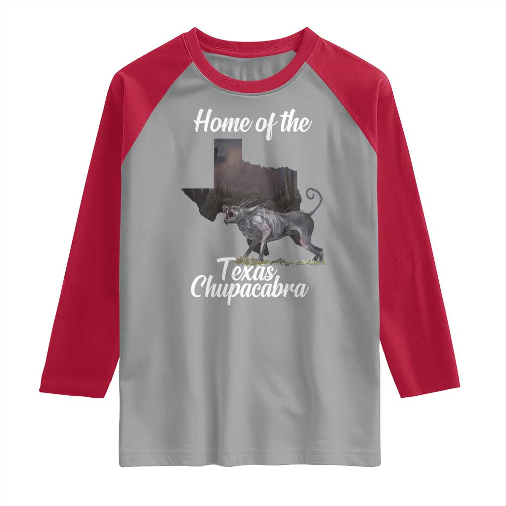 Chupacabra Raglan Shirt Home Of The Texas Gothic Folklore Gift - Wonder Print Shop