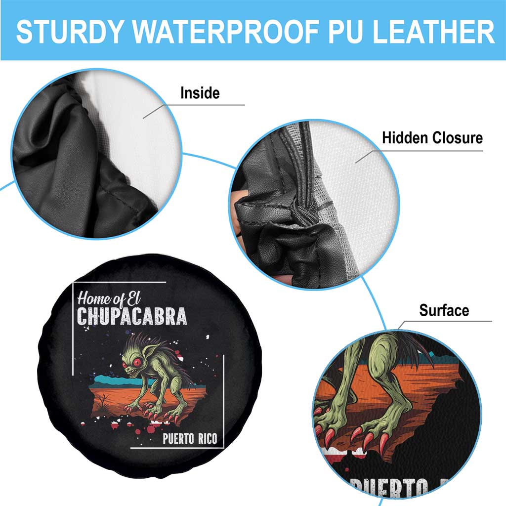 Chupacabra Spare Tire Cover Home Of Puerto Rico Mystery Urban Legend Gift - Wonder Print Shop