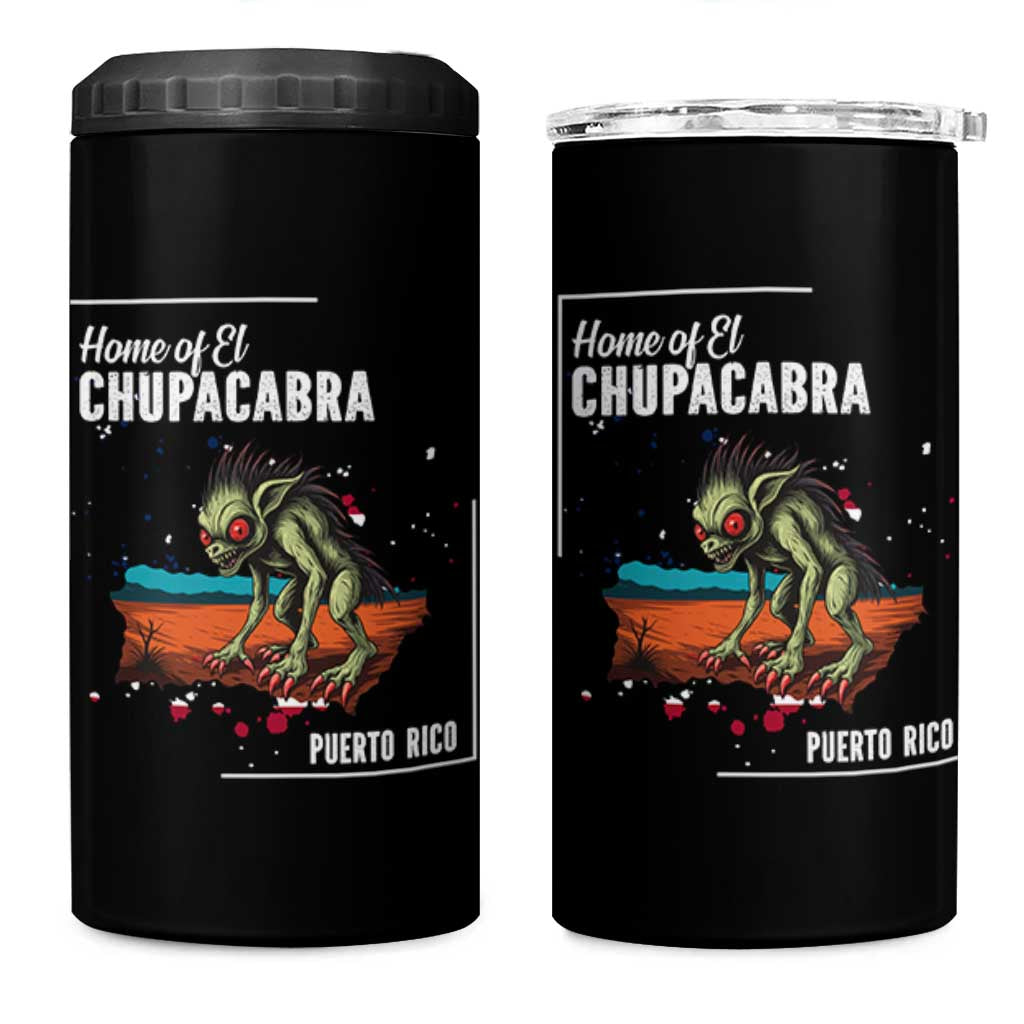 Chupacabra 4 in 1 Can Cooler Tumbler Home Of Puerto Rico Mystery Urban Legend Gift