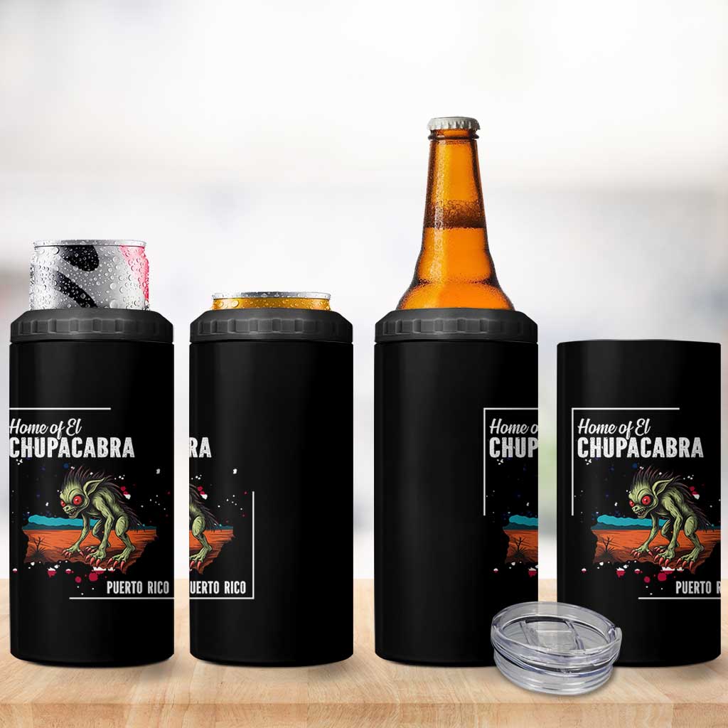 Chupacabra 4 in 1 Can Cooler Tumbler Home Of Puerto Rico Mystery Urban Legend Gift