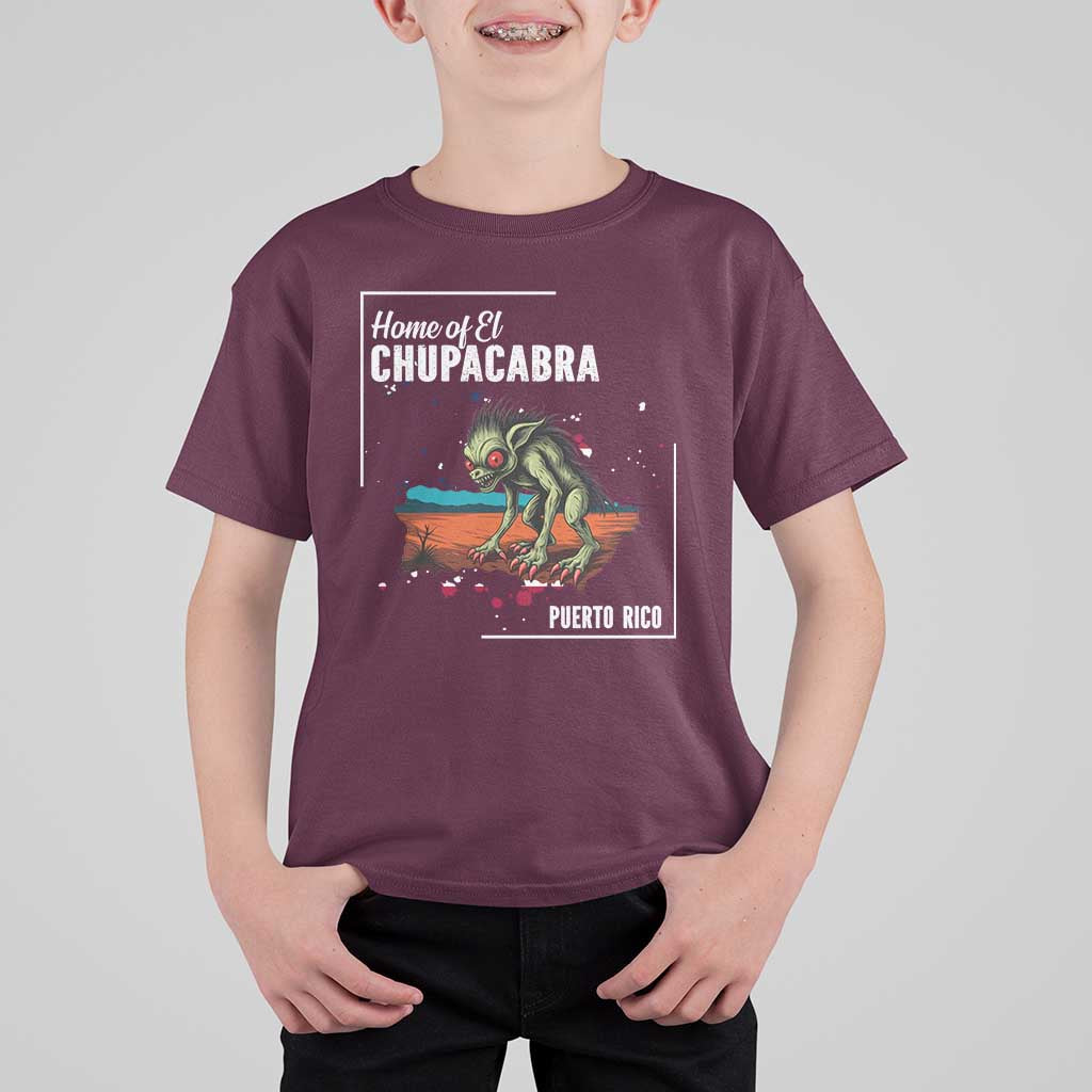 Chupacabra T Shirt For Kid Home Of Puerto Rico Mystery Urban Legend Gift - Wonder Print Shop