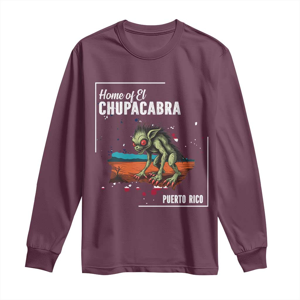 Chupacabra Long Sleeve Shirt Home Of Puerto Rico Mystery Urban Legend Gift - Wonder Print Shop