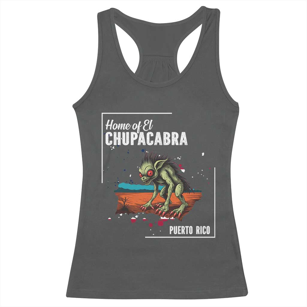 Chupacabra Racerback Tank Top Home Of Puerto Rico Mystery Urban Legend Gift - Wonder Print Shop