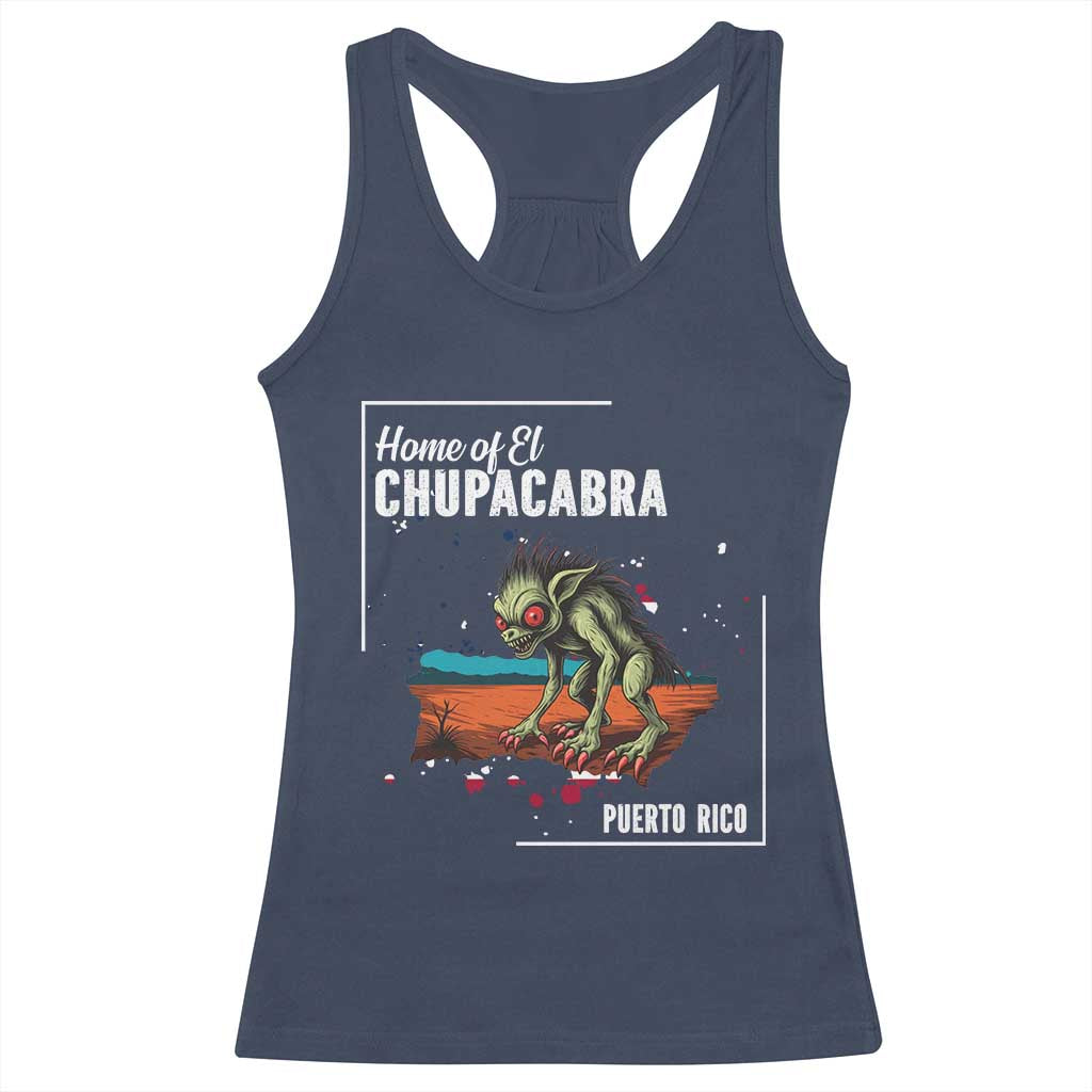 Chupacabra Racerback Tank Top Home Of Puerto Rico Mystery Urban Legend Gift - Wonder Print Shop