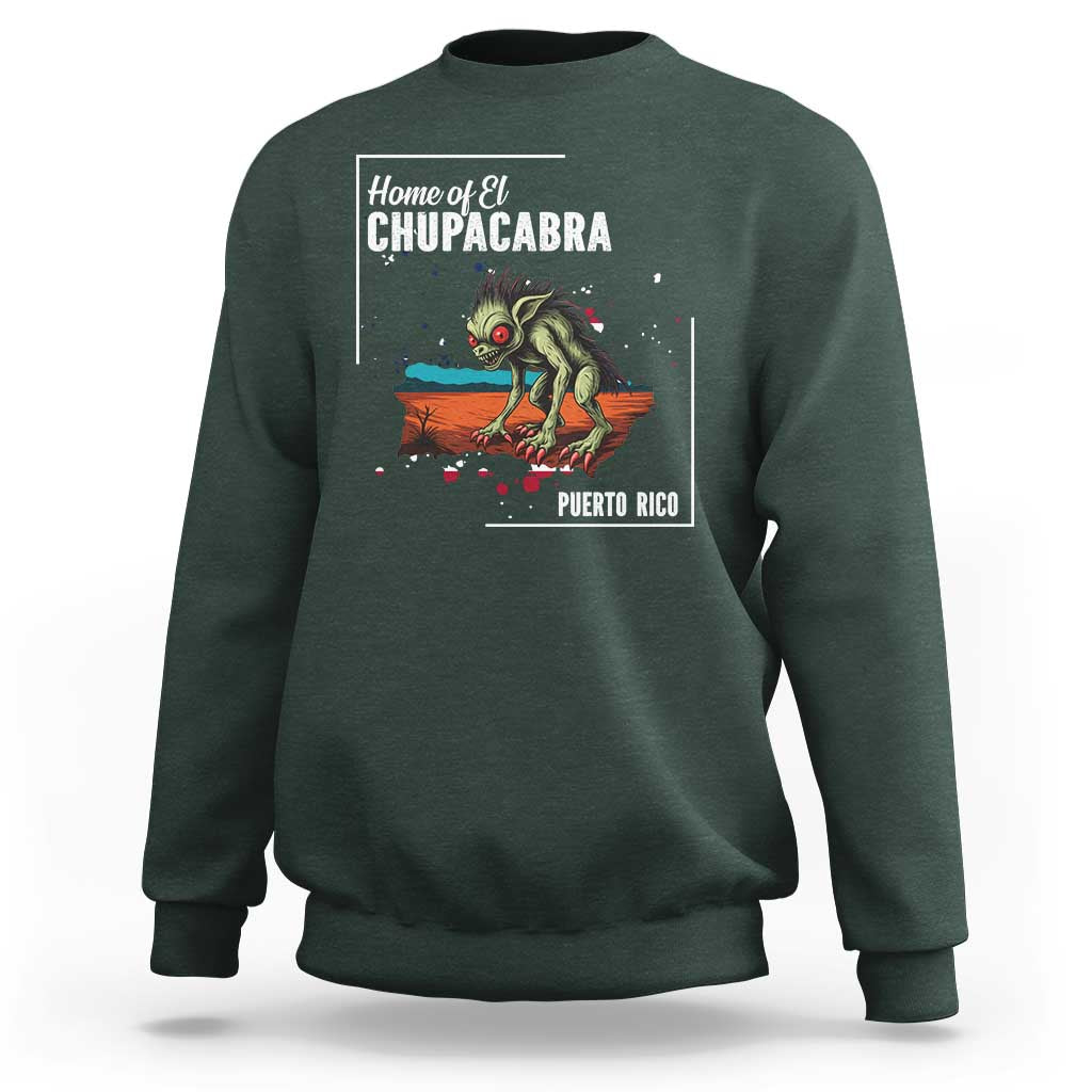 Chupacabra Sweatshirt Home Of Puerto Rico Mystery Urban Legend Gift - Wonder Print Shop