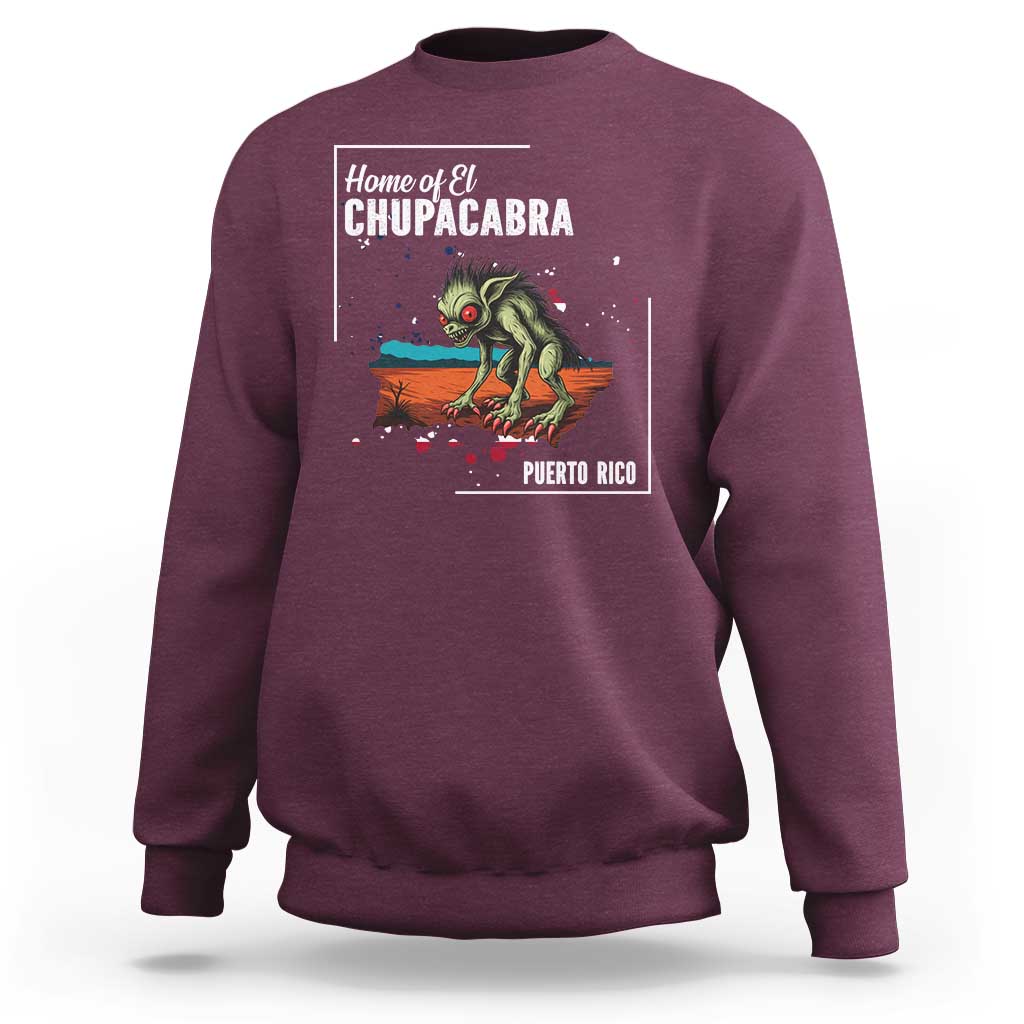 Chupacabra Sweatshirt Home Of Puerto Rico Mystery Urban Legend Gift - Wonder Print Shop