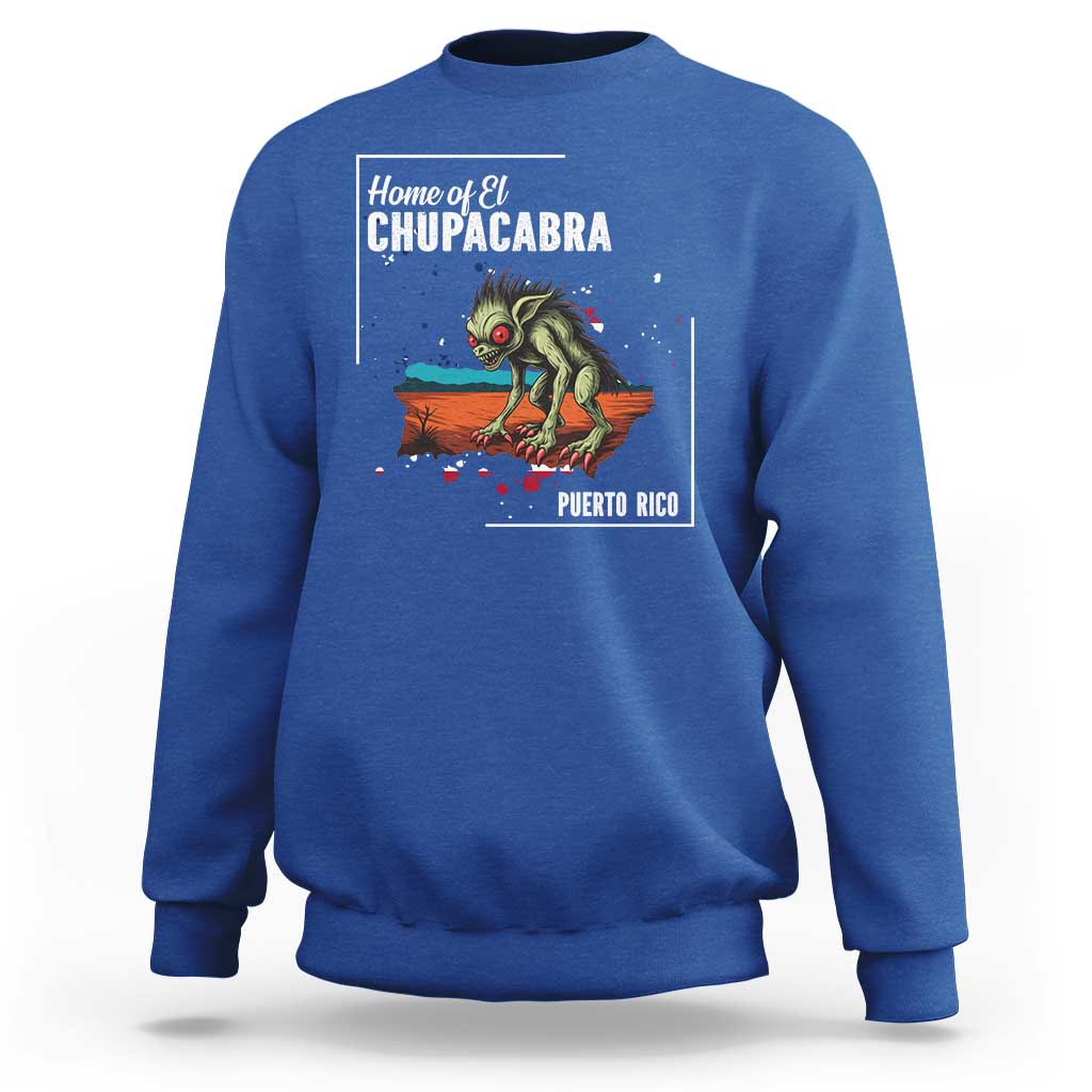 Chupacabra Sweatshirt Home Of Puerto Rico Mystery Urban Legend Gift - Wonder Print Shop