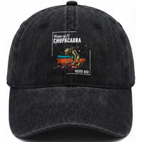 Chupacabra Washed Cotton Baseball Cap Home Of Puerto Rico Mystery Urban Legend Gift