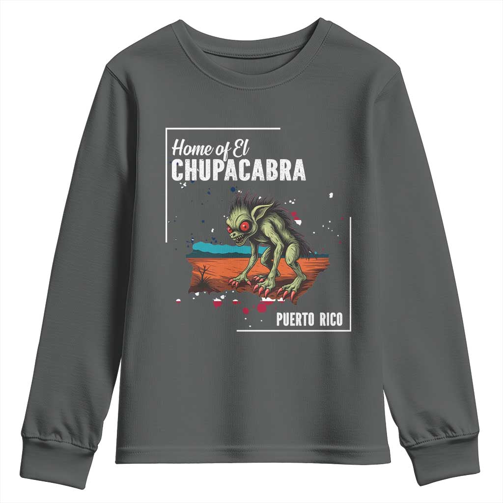 Chupacabra Youth Sweatshirt Home Of Puerto Rico Mystery Urban Legend Gift - Wonder Print Shop