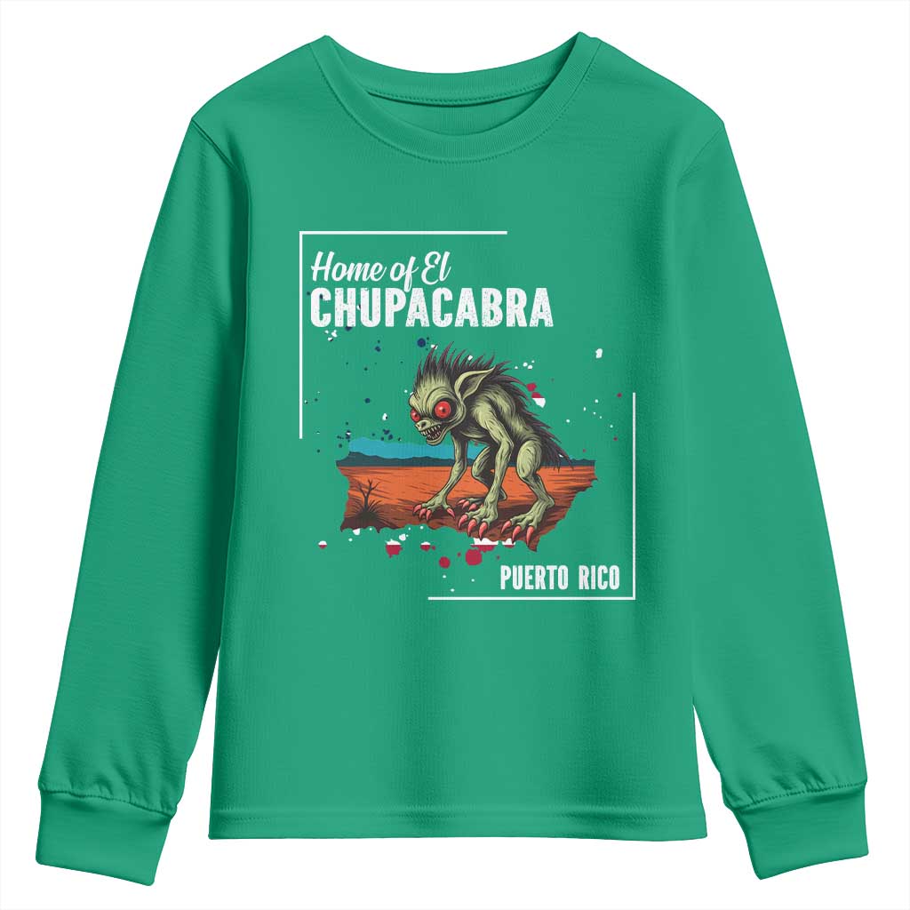 Chupacabra Youth Sweatshirt Home Of Puerto Rico Mystery Urban Legend Gift - Wonder Print Shop