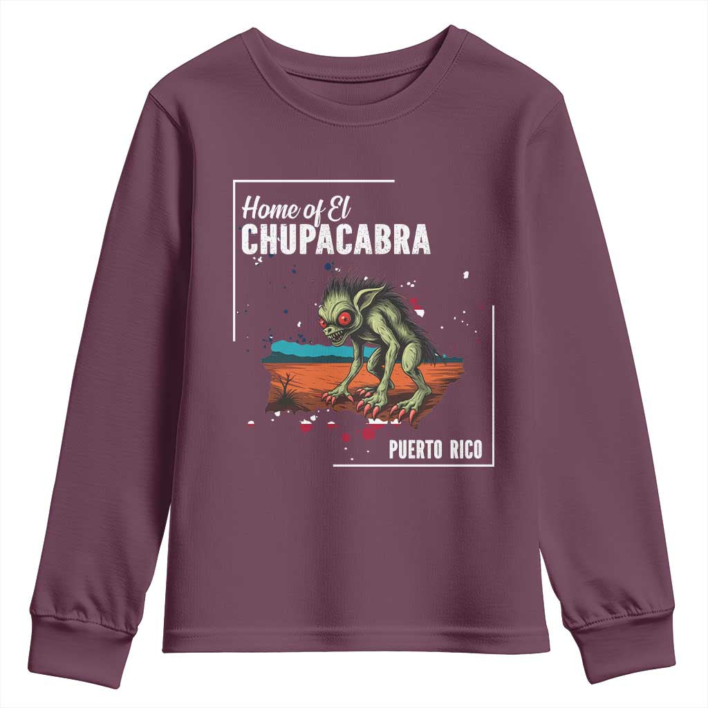 Chupacabra Youth Sweatshirt Home Of Puerto Rico Mystery Urban Legend Gift - Wonder Print Shop
