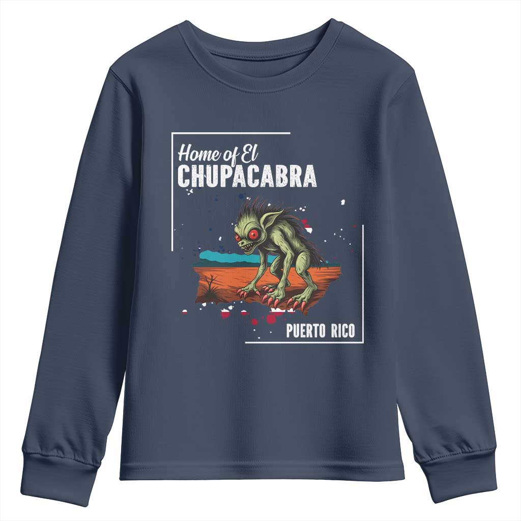 Chupacabra Youth Sweatshirt Home Of Puerto Rico Mystery Urban Legend Gift - Wonder Print Shop