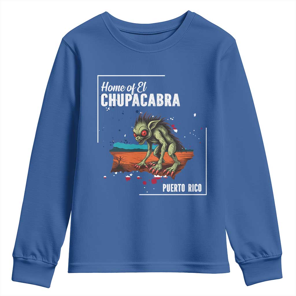 Chupacabra Youth Sweatshirt Home Of Puerto Rico Mystery Urban Legend Gift - Wonder Print Shop