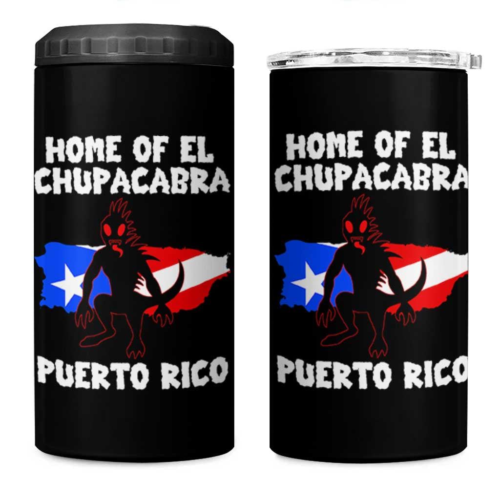 Chupacabra 4 in 1 Can Cooler Tumbler Home Of Puerto Rico Legend Gothic Horror Gift