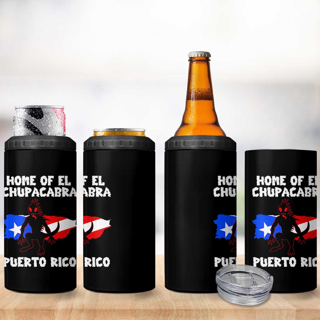 Chupacabra 4 in 1 Can Cooler Tumbler Home Of Puerto Rico Legend Gothic Horror Gift