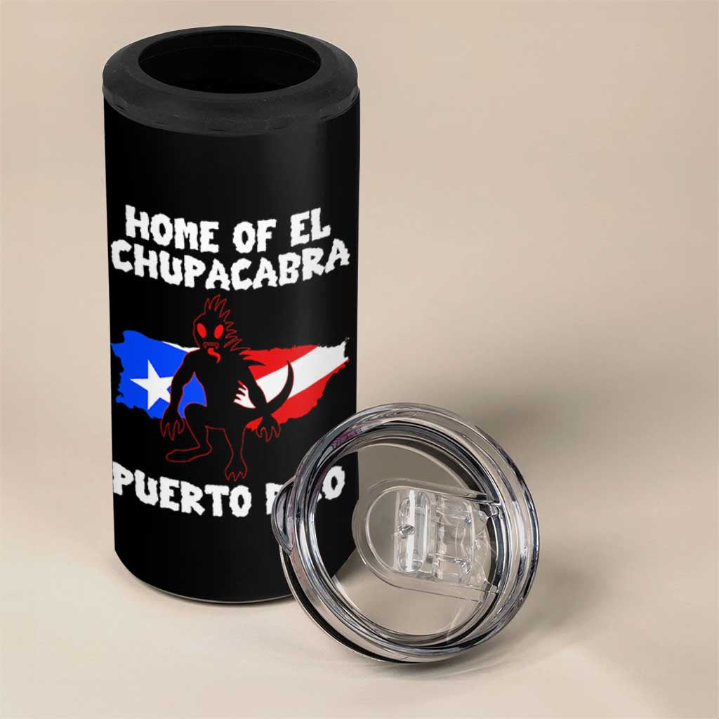 Chupacabra 4 in 1 Can Cooler Tumbler Home Of Puerto Rico Legend Gothic Horror Gift