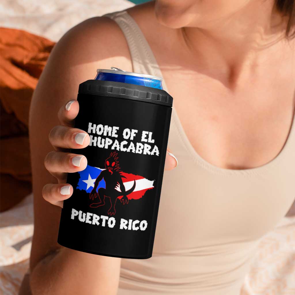 Chupacabra 4 in 1 Can Cooler Tumbler Home Of Puerto Rico Legend Gothic Horror Gift